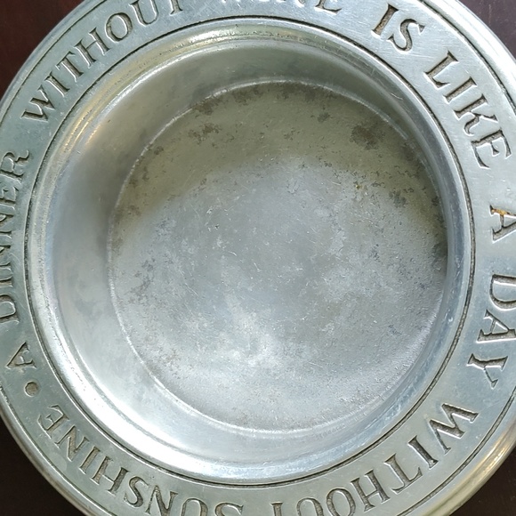 Pewter Wine Bottle Dish/Coaster Table Setting Wilton Columbia USA - Picture 6 of 9